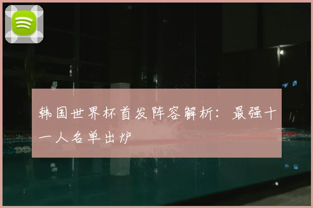韩国世界杯首发阵容解析：最强十一人名单出炉